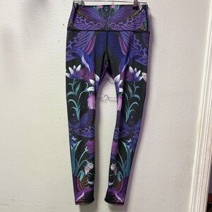 Colorful Purple and Black Patterned Leggings